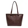 Bolsa Retrô de Grande Capacidade 2026 Bolsa de Ombro Simples e Estilosa para o Dia a Dia e Saídas, Bolsa Tote Casual de Cor Sólida