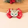 Nova Presilha de Cabelo Infantil de Laço de Natal Acessórios de Cabelo Decorativos Adereços de Cabeça Fofo Alce Doce Papai Noel Presilha de Cabelo