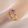 Anillo Giratorio Europeo y Americano para Mujer Micro-incrustado Zircón Temperamento Temperamento Frío Combinable Diamante Redondo Trébol de Cuatro Hojas Anillo Joyería