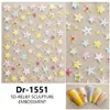 Redanco5D Estampado Ins Popular Pegatina para Uñas Arte de Uñas Corazón de Mezclilla Estrella de Cinco Puntas Pegatina Estéreo para Uñas Dr1553