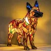 Adornos de resina de la nueva serie de perros transfronterizos, luz nocturna LED, arte, estatua de animal, decoración creativa para el hogar, escritorio