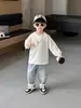 Camiseta de Manga Larga para Niños 2025 Nueva Ropa de Otoño para Niños Algodón Puro Camiseta Interior Ropa de Otoño para Bebé Niño Top Blanco Moderno