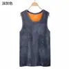 Chaleco térmico de terciopelo dorado y forro polar de doble cara para otoño e invierno, engrosado y forrado para abrigar, capa base ajustada, top de cuello redondo para hombre