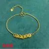 Colar Estilo Chinês Moeda dos Cinco Imperadores Gelo Picado para Mulheres, Novo Estilo Chinês Loja de Ouro Mesmo Modelo, Pingente de Borla Ouro de Areia Antigo Corrente para Clavícula