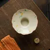 Incensário de cerâmica pintado à mão com design de osmanthus, de pé alto, para display de incenso na mesa de chá, porta-incenso estilo chinês para uso doméstico, evita que as cinzas caiam