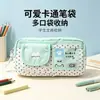 Estojo fofo de gatinho em desenho animado, alta estética estilo coreano ins multicamadas de grande capacidade para material escolar, atacado