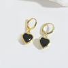 Europa y Estados Unidos aretes de corazón de amor de moda retro de venta caliente con micro incrustaciones de circonita, aretes de personalidad creativa exquisitos y temperamentales, joyería