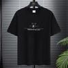 Camiseta Masculina de Verão Manga Curta em Seda Gelo Secagem Rápida Versátil Solta Tamanho Grande Camiseta Casual Masculina Camiseta Gola Redonda