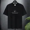 Camiseta Masculina Verão 2025 Nova Solta Gola Redonda Tamanho Grande Americana Manga Meia Manga Manga Curta Top Casual Tendência