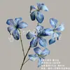 Ramo de flores artificiales de orquídea de 5 flores para decoración de escenas de boda, materiales de bricolaje, flores artificiales para arreglos decorativos, venta al por mayor