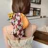 Bufanda de Seda de Moda que Combina con Todo Cinturón para el Cabello Estilo Chino Lazo Bolsa Cinturón Decorativo Primavera y Verano Nuevo Estilo Bufanda Larga Estrecha Fina