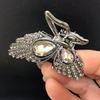 Clip de mariposa de lazo de diamante flash mediano, temperamento de alta gama, clip para el cabello de media coleta, clip de tiburón para la parte posterior de la cabeza, horquilla de diamantes de imitación