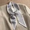 Pañuelo de Seda Pequeño Largo Estrecho Diagonal, Cinturón Retro Francés, Lazo para el Cabello, Lazo para Bolso, Pañuelo de Gasa, Pañuelo Delgado de Perlas