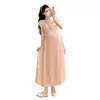 Ropa de maternidad 2026 verano nuevo estilo femenino francés, vestido largo adelgazante que cubre el vientre sin revelar el embarazo