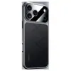 Adequado para iPhone 17 Pro Max, esta capa anti-queda para celular apresenta um acabamento luxuoso galvanizado e um design sofisticado em couro estilo executivo.