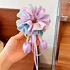 Elástico de Cabelo de Renda Estilo Coreano para Rabo de Cavalo, Scrunchie Grande, Elástico para Coque, Acessório de Cabelo de Luxo para Meninas