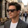Nuevas Gafas de Sol Cuadradas de Moda para Hombres, Gafas de Sol Anti-UV para Mujeres, Gafas de Sol Retro Europeas y Americanas con Estampado de Leopardo y Marco Pequeño para Hombres