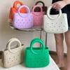 Bolso de Mano para Mujer EVA Nueva Moda Portátil Bolso con Agujeros de Anillo Hueco DIY Bolso con Agujeros Impermeable para Viaje Diario Playa