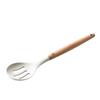 Conjunto de utensílios de cozinha de silicone personalizado com 11 peças e cabo de madeira, branco leitoso