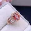 Anel de Prata Esterlina S925 com Turmalina Natural Design de Nicho Fashion Oval 6*9mm Anel Suporte Vazio Atacado