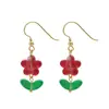 Brincos em Forma de Flor de Ameixeira, Ganchos de Orelha de Folha Frescos e Simples, Brincos Versáteis para Meninas, Disponíveis em Várias Cores