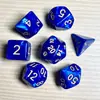Juego de Dados Poliedros D&D con Patrón de Mármol, Color Mixto Transparente D4D6D8D10D12D20 Caras, Coc, Juego de Mesa, Juego de Siete Piezas