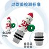 Venta al por mayor de fábrica tapón de vino de muñeco de nieve navideño con anillo navideño tapón de botella de vidrio tapón de botella de vino tapón sellador de vino