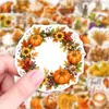 Compra directa transfronteriza: 50 piezas de pegatinas decorativas con temática de otoño featuring calabazas y hojas de arce