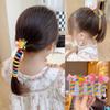 Faixa de Cabelo de Linha de Telefone de Rolo Infantil Artefato de Trança para Meninas Elástico Alto Borracha de Girassol Corda para Rabo de Cavalo Alto