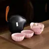 Taza de Cerámica de Preparación Rápida Ru Xiangrui Hecha en Fábrica, Juego de Té Viajero Estilo Chino para Una Persona, Juego Portátil para Preparar Té en Camping