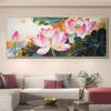 Pintura Decorativa Pintura Colgante Pintura de Fondo para Sofá de Sala de Estar de Alta Gama Habitación Modelo de Hotel Loto Estilo Chino Nuevo Pintura de Cabecera para Dormitorio