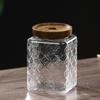 Pote de Vidro Transparente Quadrado para Selar Chá Caixa de Armazenamento de Grãos para Cozinha Alimentícia com Tampa Pote de Armazenamento Grau Alimentício