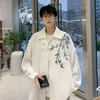 Elegante prenda de abrigo para hombre, nueva camisa de manga larga estilo chino con cierres de botones de alta gama, chaqueta tipo camisa Tang bordada estilo chino para hombre