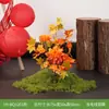 Hy-Bq12 Combinação de Paisagismo com Plantas Verdes Simuladas para Vitrine Interna, Arranjo Floral Artificial, Decoração Suave, Série de Cores de Outono