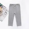 Leggings de Verano para Niños, Pantalones Dulces Versátiles de Fibra de Madera para Niños, Pantalones Elásticos para Niños, Delgados de 9 Puntos para Niñas