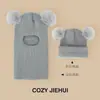 Gorros Infantiles Otoño e Invierno Niños y Niñas Forrados de Felpa A prueba de Viento Protección para Orejas Gorro con Bola de Pelo Bebé Todo en Uno Lindo Gorro de Lana Moderno