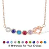 Moda Europea y Americana Estilo Ins Pulsera de Corazón de Melocotón con Diamantes de Colores Pulsera de Piedra de Cumpleaños de Diciembre Material de Cobre de Alta Calidad Ceremonia