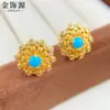 Estilo Hada Oro Arena, Estilo Fresco y Dulce, Pendientes de Mariposa Soñadores, Pendientes Bailarines Lisos Arenados