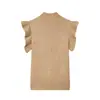 Atacado Transfronteiriço 2026 Primavera Nova Moda Feminina Estilo Europeu e Americano Macio Gola Alta Sem Mangas Tricô Colete para Mulheres Cinza