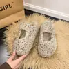 Zapatillas esponjosas versátiles de moda minimalista para otoño/invierno 2026 para mujer, zapatillas casuales de algodón a la moda con suela gruesa y que aumentan la altura, cómodas