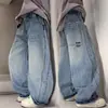 Colección de otoño para niños: Jeans de pierna recta con patchwork en el panel lateral, nuevo estilo 2026, pantalones de pierna ancha de corte holgado para niños mayores, disponibles para envío directo transfronterizo
