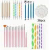 Pluma para Uñas Transfronteriza, Pluma de Repujado, Pluma de Puntos de Madera Natural, Herramientas para Uñas, Pluma de Puntos Acrílica, Pluma de Puntos, Pluma de Silicona