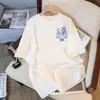 Camiseta Feminina Verão Pesada 230g Top Branco Tamanho Grande Unissex Camiseta Manga Curta Camada Base