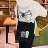 Bolsa Tote de Lona Estilo Harajuku Estilo Coreano Gran Capacidad Bolsa para Tutorías de Estudiante Estilo Mori Estilo Fresco Bolsa de Hombro Cruzada para Mujer