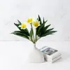 Nuevo Estilo Ramo de 3 Cabezas de Lirios, Flores de Seda, Flores Artificiales para Decoración del Hogar, Arreglo en Jarrón, Decoración de Escritorio, Ramo de Flores Artificiales