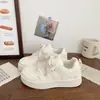 Zapatillas Blancas de Suela Gruesa Estilo Campus Diseño de Nicho 2026 Primavera Nuevas Chic Casuales Deportivas Estudiantiles para Mujer
