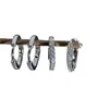 Aretes Cuadrados de Cobre Incrustados con Circonita de Cuatro Piezas para Mujer, Lujo Accesible y Pendientes de Aro de Gama Alta con Diseño, Pendientes Dobles