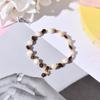 Pulseira de cristal amarelo estilo coreano com cristal em forma, anel único de moda para senhoras, pulseira de pérola de água doce, joias por atacado