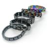Puesto suministro venta caliente hierro negro piedra media luna pulsera pieza generosa dos agujeros tres agujeros pulsera colorida venta al por mayor