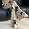 Pantalones Anchos de Algodón y Seda de Nueve Puntos para Mujer, Pantalones Casuales de Rayón para Estar en Casa, Suaves y Cómodos con Efecto de Caída